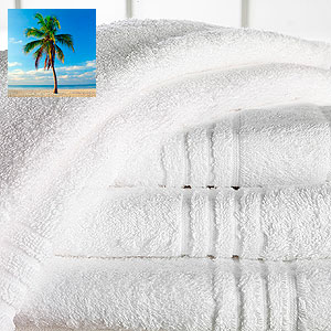 EMBASSY Handtuch, Duschtuch, Badetuch 500 g/m² Walkfrottier 4 Streifen weiß