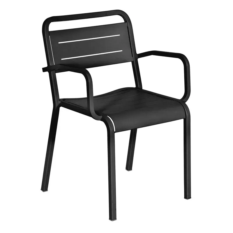 Urban 209 Armlehnstuhl von EMU – stapelbares Metall-Design mit Komfort-Armlehnen für Terrasse, Garten & Gastronomie - Hantermann - Der Hotelausstatter Urban 209 Armlehnstuhl von EMU, stapelbarer Metallstuhl mit Armlehnen für moderne Outdoorbereiche