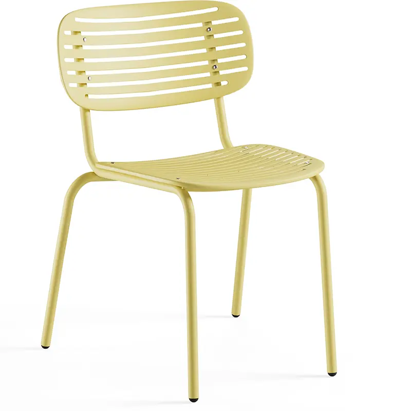 EMU Mom 639 Outdoor‑Stahlstuhl aus pulverbeschichtetem, galvanisiertem Stahl mit geprägter Sitz‑ und Rückenfläche, wetterfest, stapelbar und ideal für Gastronomie