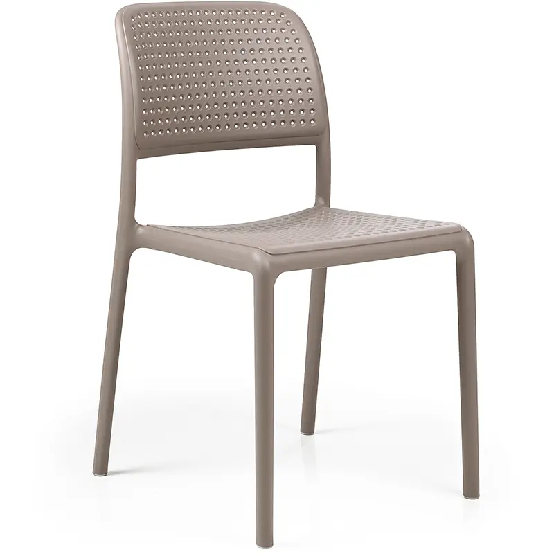 NARDI Bora Bistrot 243 Stuhl in Taupe mit perforierter Sitzfläche für Gastronomie, Terrassen und Outdoor‑Bereiche