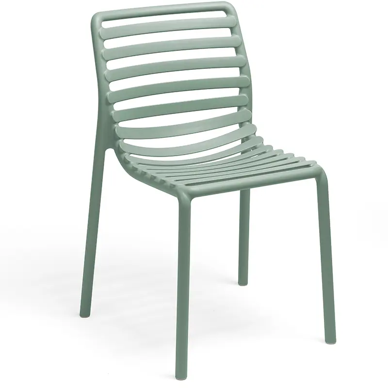 NARDI Doga Bistrot 255 Stuhl in Minzgrün mit Lamellen‑Design für Gastronomie, Terrassen und Outdoor‑Bereiche