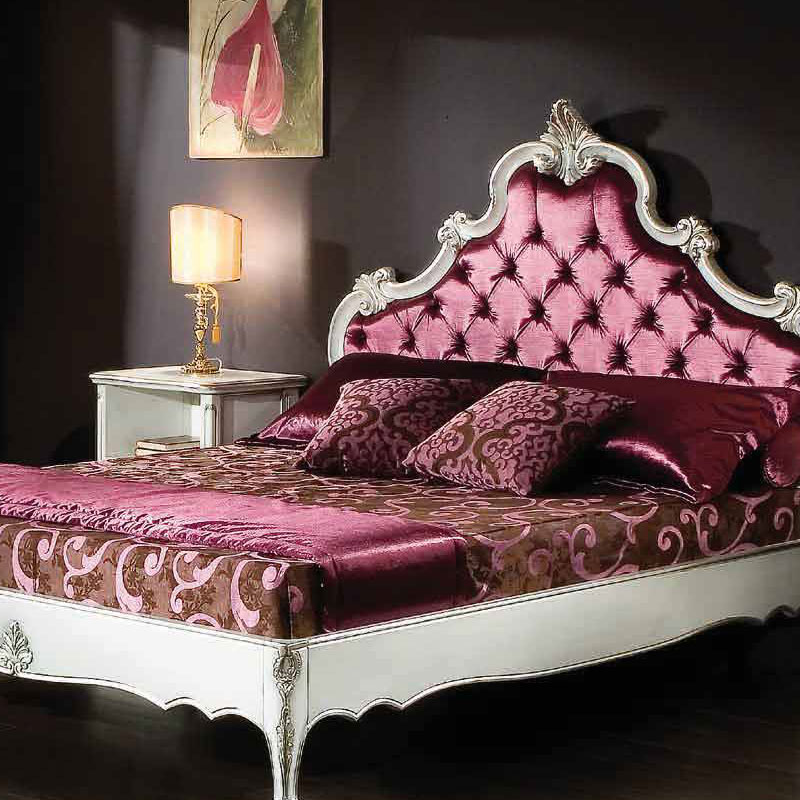 Barock-Schlafzimmer Blattsilber-weiß