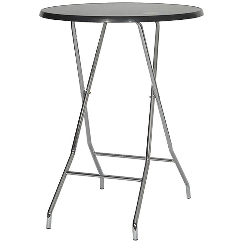 Stehtisch Scherengestell, Fußtritt, hammerschlag/grau Ø 85cm