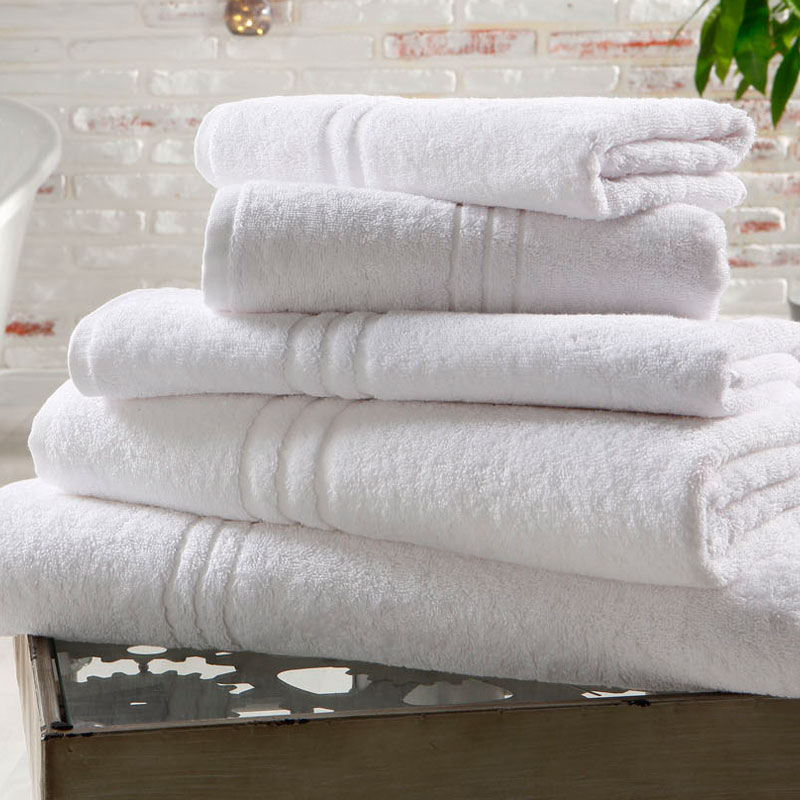 LESBOS Gästetuch, Handtuch, Duschtuch, Badetuch, Saunatuch 450 g/m² Walkfrottier weiß