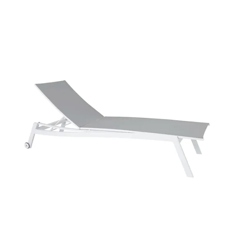 ALLROUND Outdoor Rollenliege von STERN® in Weiß-Grau - Hantermann - Der Hotelausstatter Allround Sonnenliege von STERN, leichte Aluminium-Liege für Terrasse, Garten und Pool