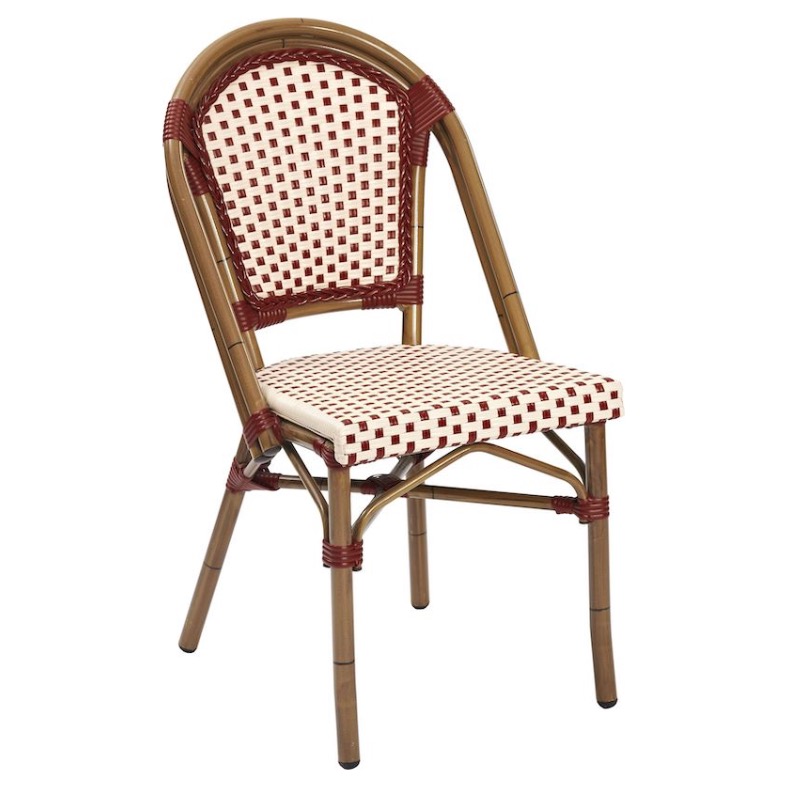 PROVENCE 2 Terrassenstuhl, 88cm hoch, Flachwebung rot/beige