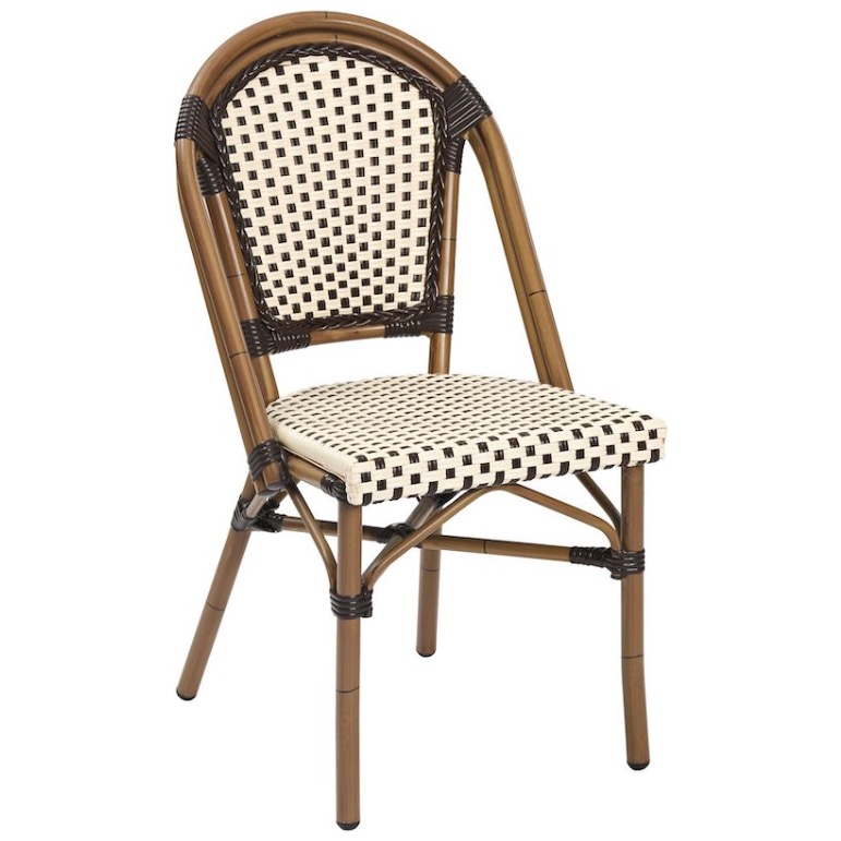 PROVENCE 1 Terrassenstuhl, 88cm hoch, Flachwebung braun/beige