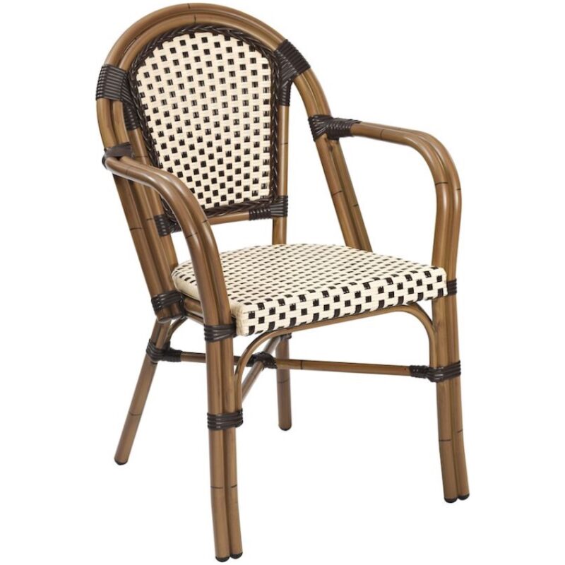PROVENCE 1 Terrassensessel, 88cm hoch, Flachwebung braun/beige Copy