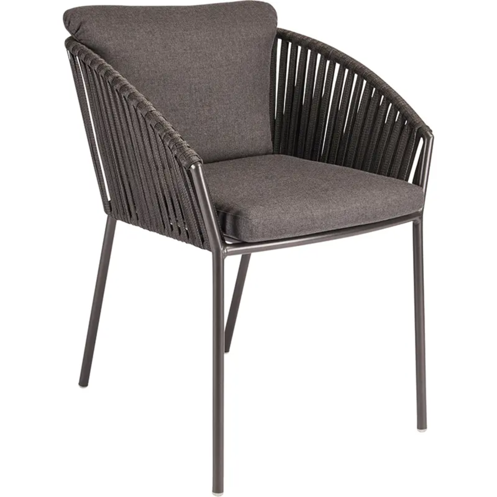 CLIFF Stapelsessel in elegantem Dunkelgrau - Hantermann - Der Hotelausstatter CLIFF Outdoor Stapelsessel von STERN® mit dunkler Kordelbespannung und gepolstertem Sitz- und Rückenkissen