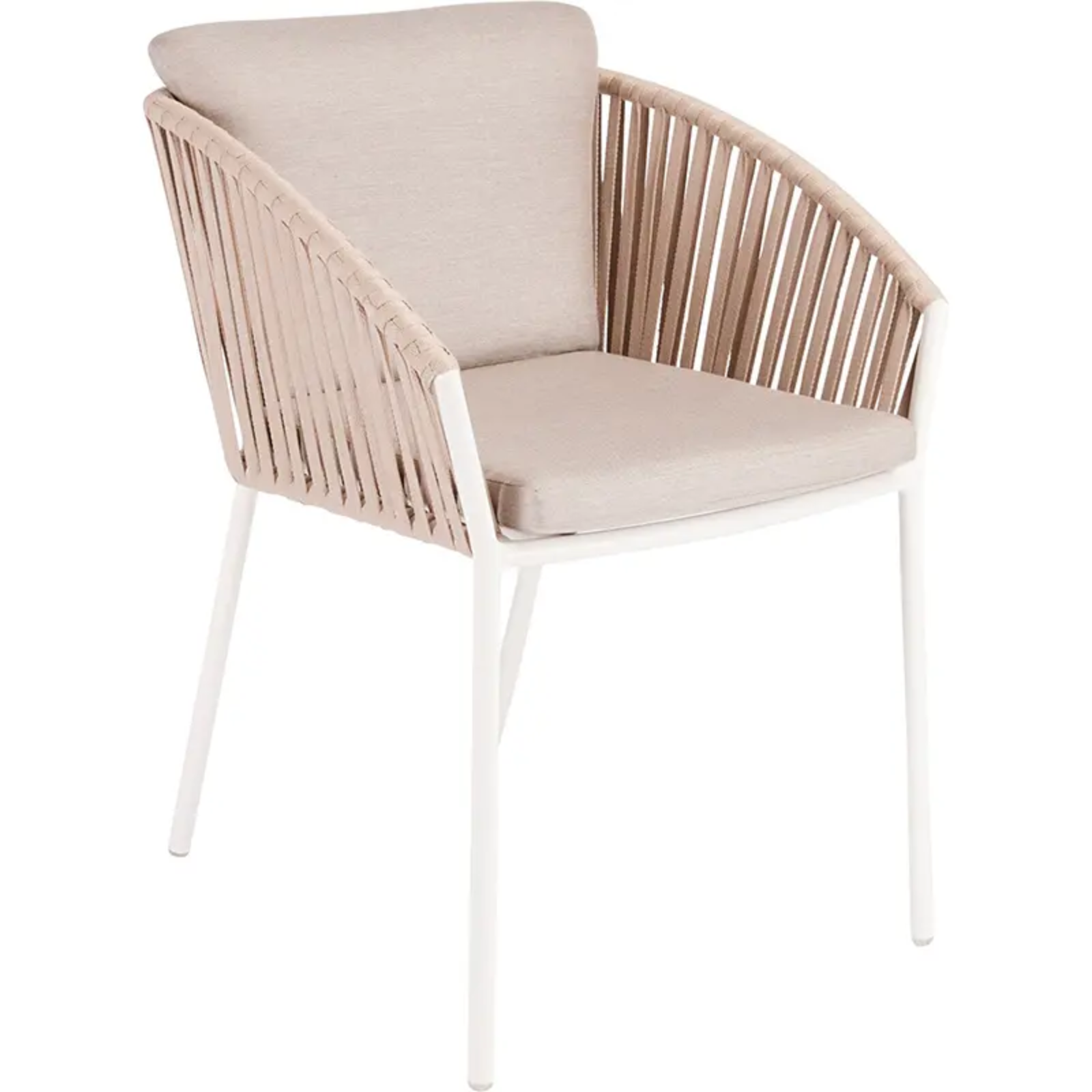 CLIFF Stapelsessel in stilvollem Beige - Hantermann - Der Hotelausstatter CLIFF Outdoor Stapelsessel von STERN® in Beige mit Kordelbespannung, Sitzpolster und Rückenkissen