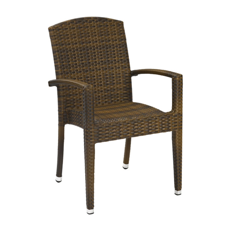 MONACO 1 Polyrattan Outdoor Stapelsessel 90cm hoch braun-meliert