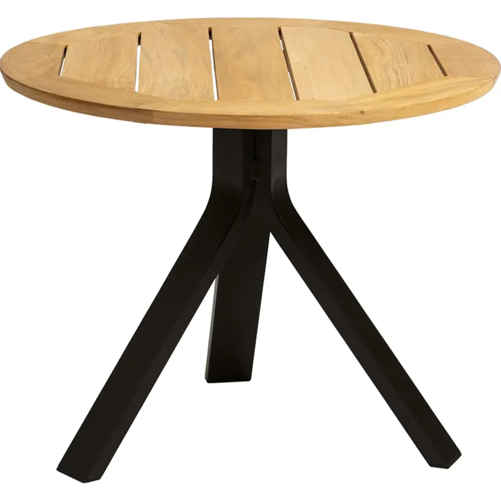 FREDDIE Outdoor Beistelltisch mit Teakholzplatte - Hantermann - Der Hotelausstatter FREDDIE Outdoor Beistelltisch by STERN® mit runder Teakholzplatte und schwarzem Gestell