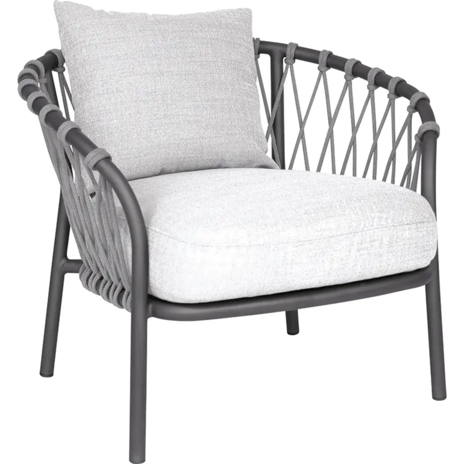 KLEA Outdoor Lounge-Sessel von STERN® in Anthrazit - Hantermann - Der Hotelausstatter KLEA Outdoor Lounge-Sessel von STERN® in Anthrazit mit Kordel Stone und hellgrauen Sitz- und Rückenkissen