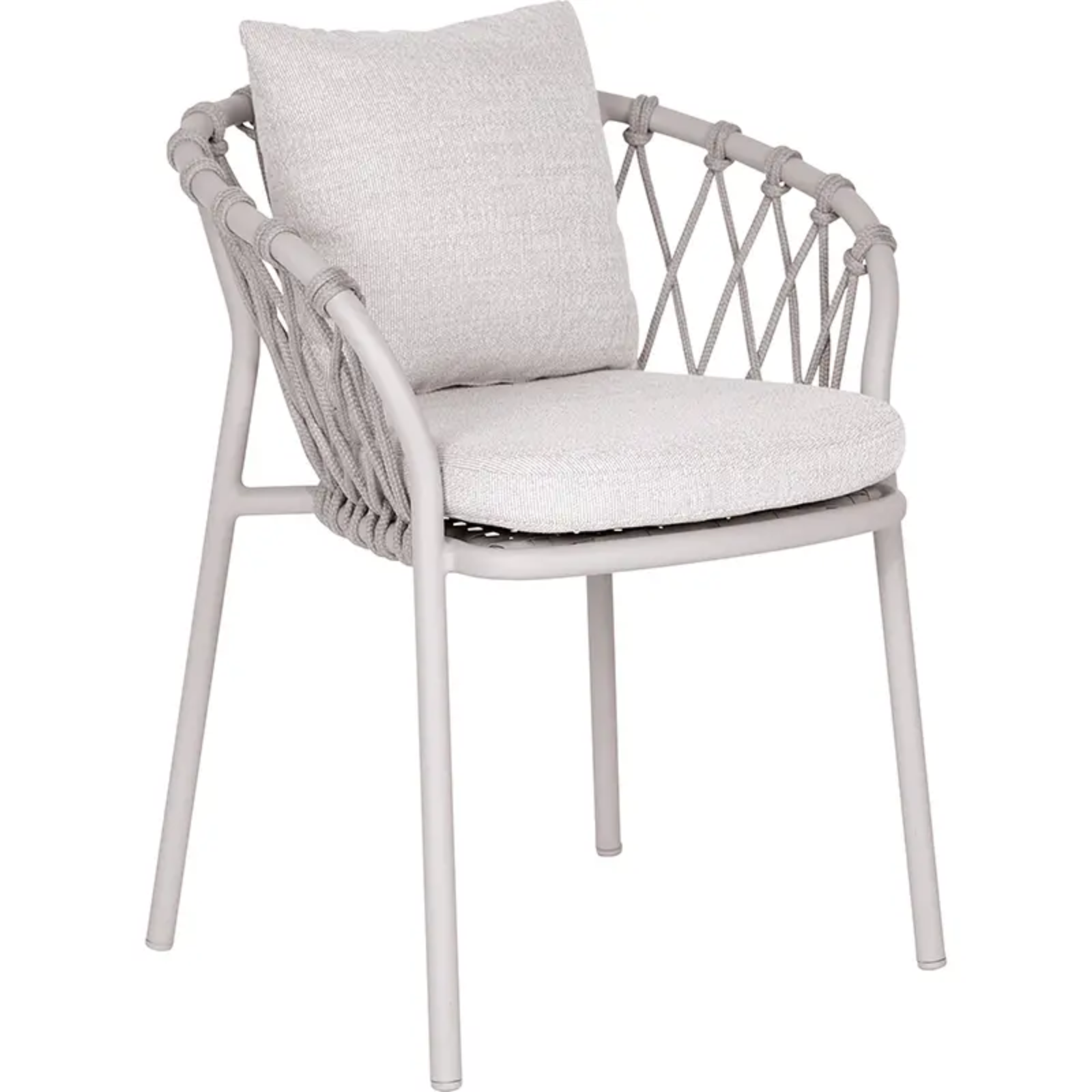 KLEA Outdoor Sessel in Greige von STERN® - Hantermann - Der Hotelausstatter KLEA Outdoor Sessel by STERN® in Greige mit Kordelbespannung und hellen Sitz- und Rückenpolstern