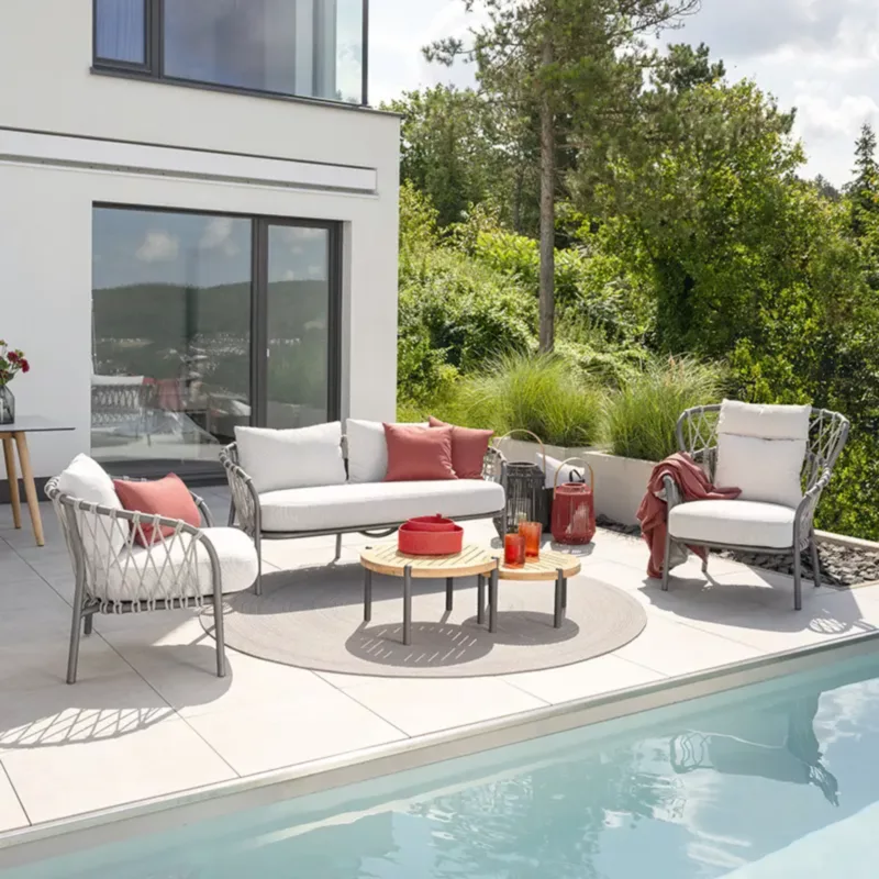 KLEA 2-Sitzer Lounge-Sofa anthrazit/Kordel Stone by STERN® – Bild 4