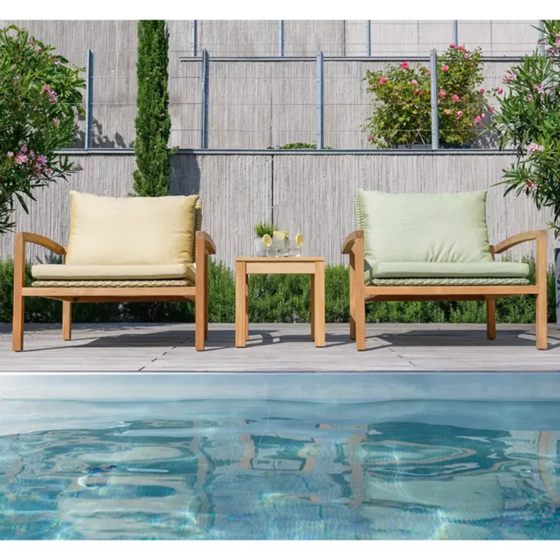 LEAH Outdoor Loungesessel Teakholz, Kordelbezug by STERN® – Bild 2