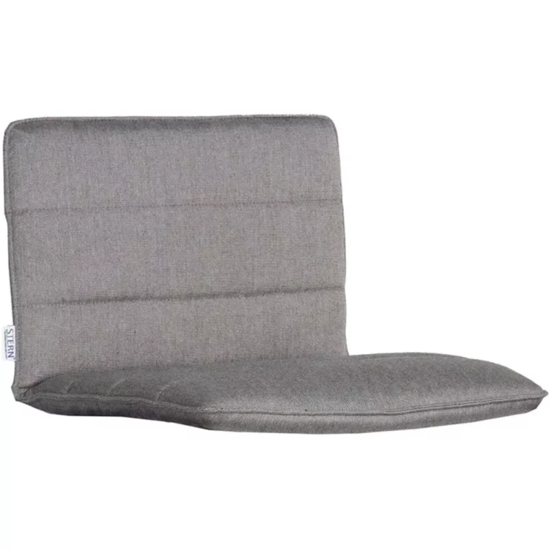Graues LEVI Sitz- und Rückenkissen für Outdoor Barhocker von STERN mit leichter Quersteppung