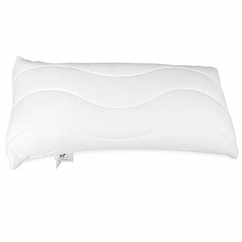 LYONBED VISCO-STICK Nackenstützkissen – ergonomisches Visco-Kissen mit Wellensteppung - Hantermann - Der Hotelausstatter LYONBED VISCO-STICK weißes Nackenstützkissen in Draufsicht mit ergonomischer Wellensteppung und rechteckiger Form