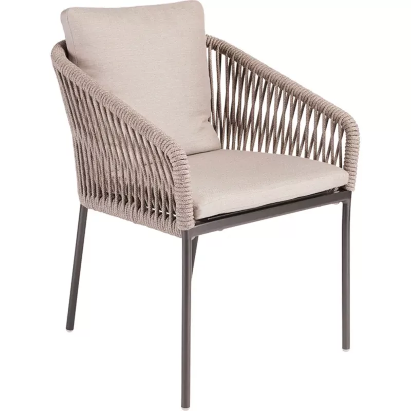 MARLA Outdoor Stapelsessel by STERN® mit Kordelgeflecht, Sitz- und Rückenkissen für Terrasse und Gastronomie