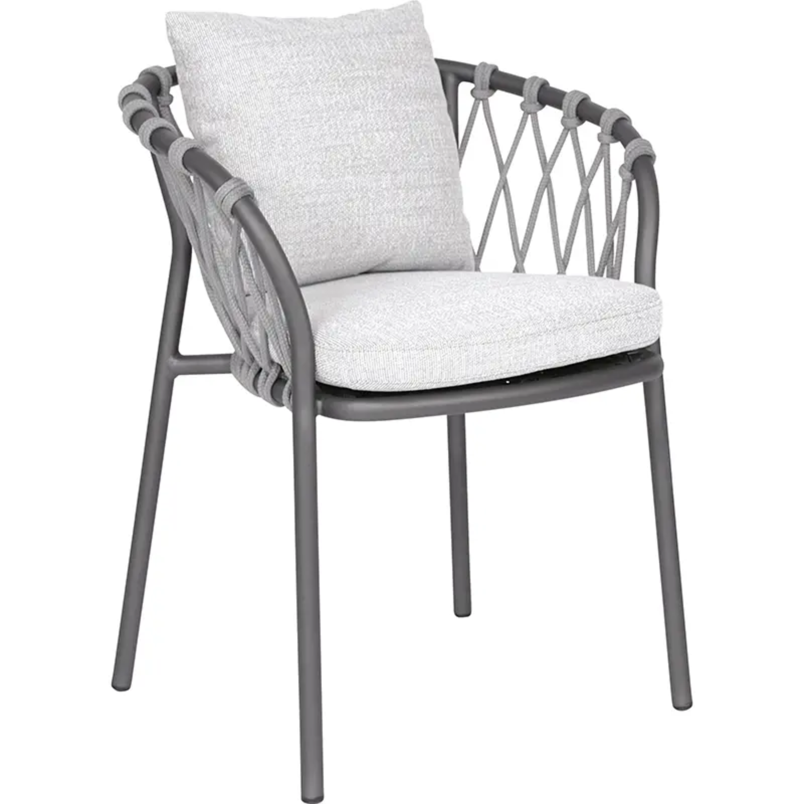 Moderner Outdoor-Sessel mit Kordelgeflecht von STERN® - Hantermann - Der Hotelausstatter Outdoor-Sessel von STERN® mit grauem Gestell, Kordelgeflecht und hellen Sitz- und Rückenpolstern