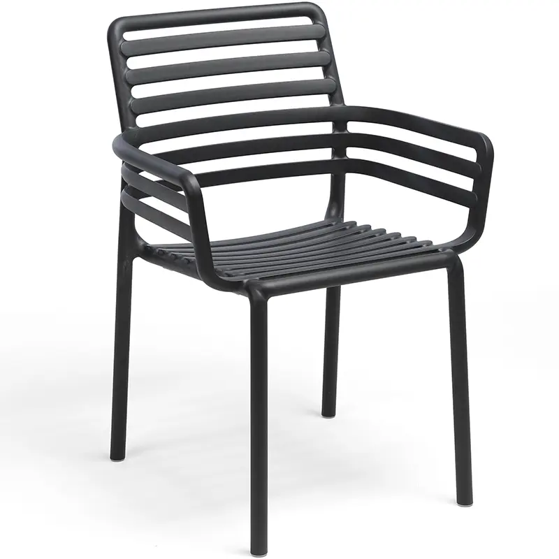 NARDI DOGA Armlehnstuhl – stapelbarer Outdoor-Stuhl in Anthrazit - Hantermann - Der Hotelausstatter NARDI DOGA Armlehnstuhl in Anthrazit aus Kunststoff, stapelbar für Gastronomie, Terrasse und Hotel