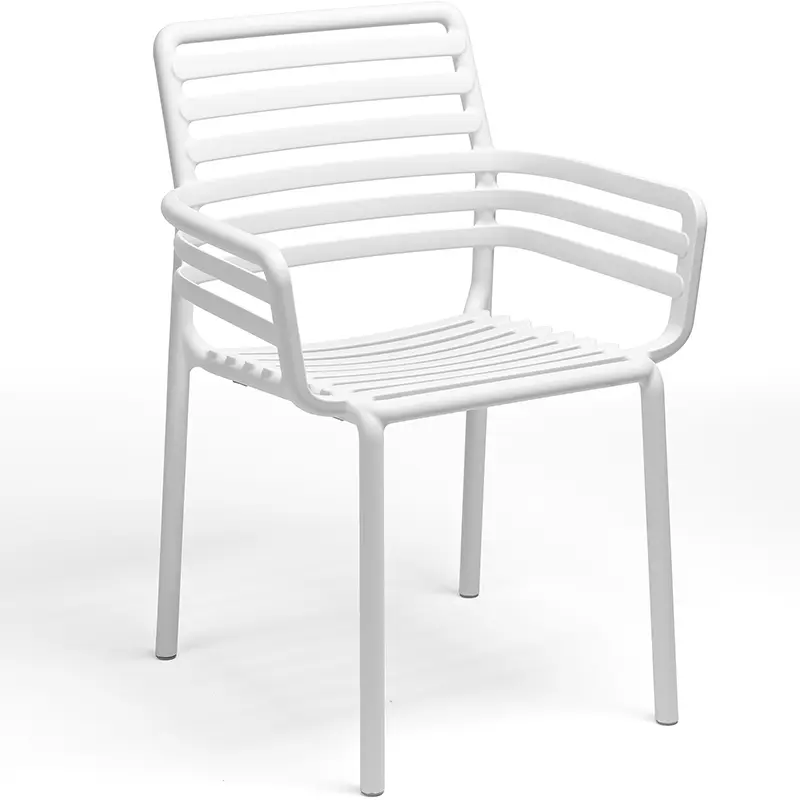NARDI DOGA Armlehnstuhl – stapelbarer Outdoor-Stuhl in Weiß - Hantermann - Der Hotelausstatter NARDI DOGA Armlehnstuhl in Weiß aus Kunststoff, stapelbar für Terrasse, Gastronomie und Hotellerie