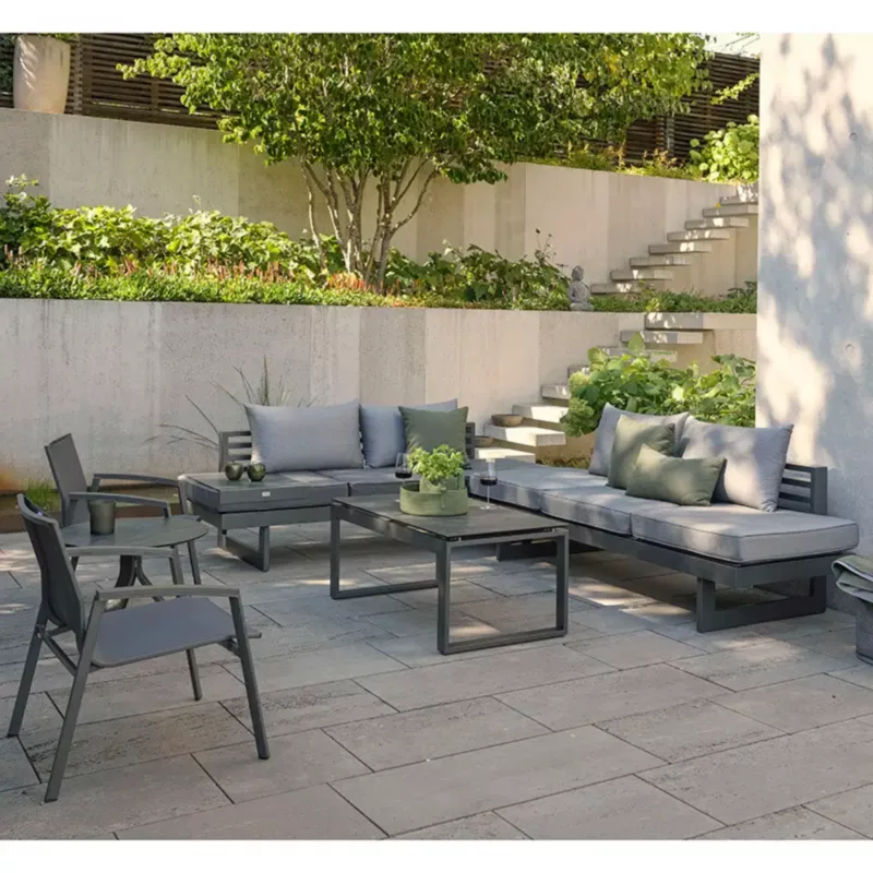 NEW TOP Outdoor Lounge-Stapelsessel mit Aluminiumarmlehnen by STERN® – Bild 3