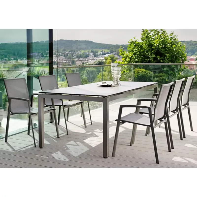 NEW TOP Outdoor Stapelsessel mit Aluminiumarmlehnen by STERN® – Bild 4