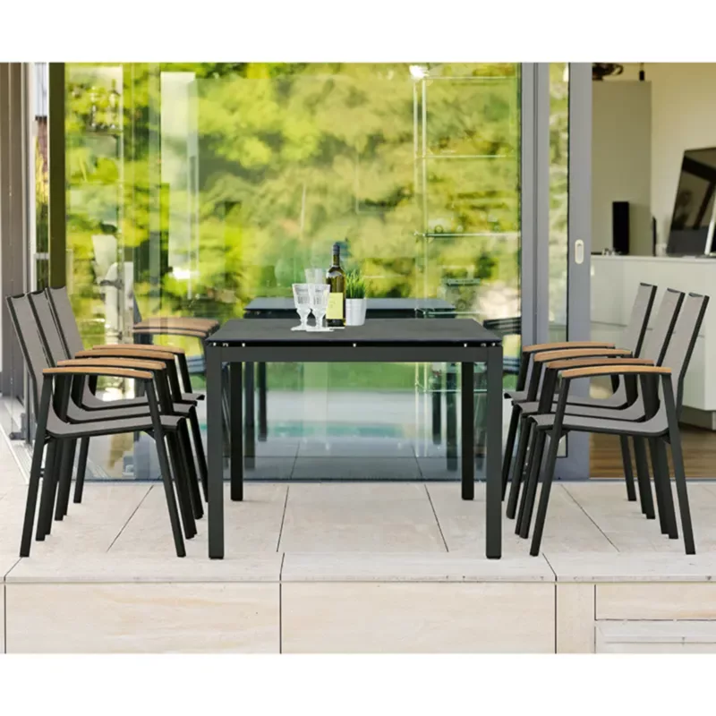 NEW TOP Outdoor Stapelsessel mit Teakarmlehnen by STERN® – Bild 2