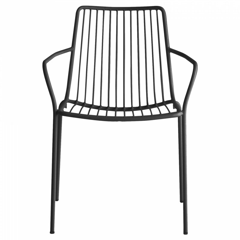 NOLITA 3656 Outdoor Stapelsessel by Pedrali – moderner Terrassenstuhl in Schwarz - Hantermann - Der Hotelausstatter NOLITA 3656 Outdoor Stapelsessel von Pedrali in Schwarz mit Armlehnen für Terrasse, Gastronomie und Hotel