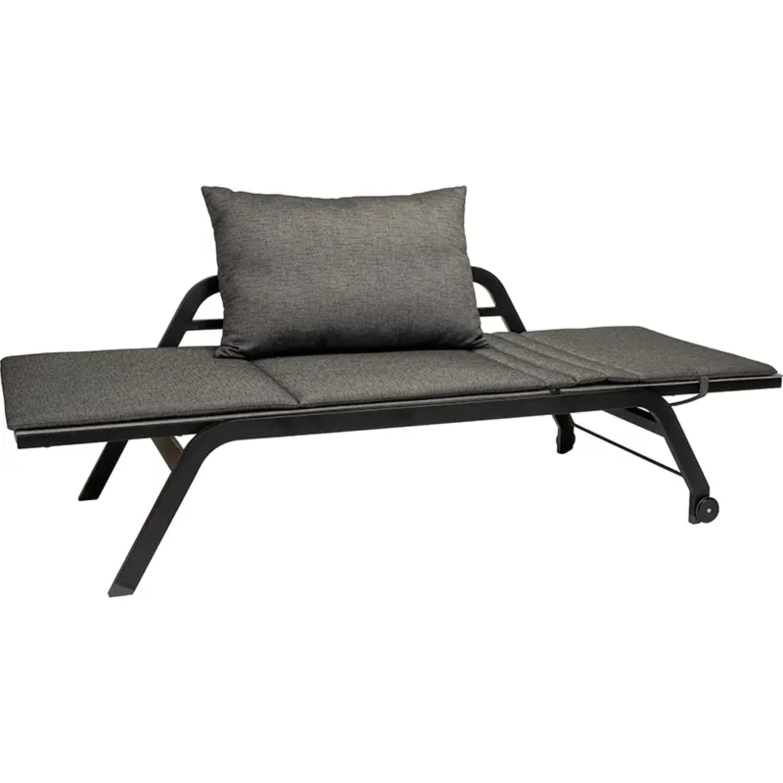 NOVI Outdoor Rollenliege in Silbergrau von STERN® - Hantermann - Der Hotelausstatter NOVI Outdoor Rollenliege von STERN® in Silbergrau mit dunklem Gestell, Polsterauflage und komfortablem Rückenkissen