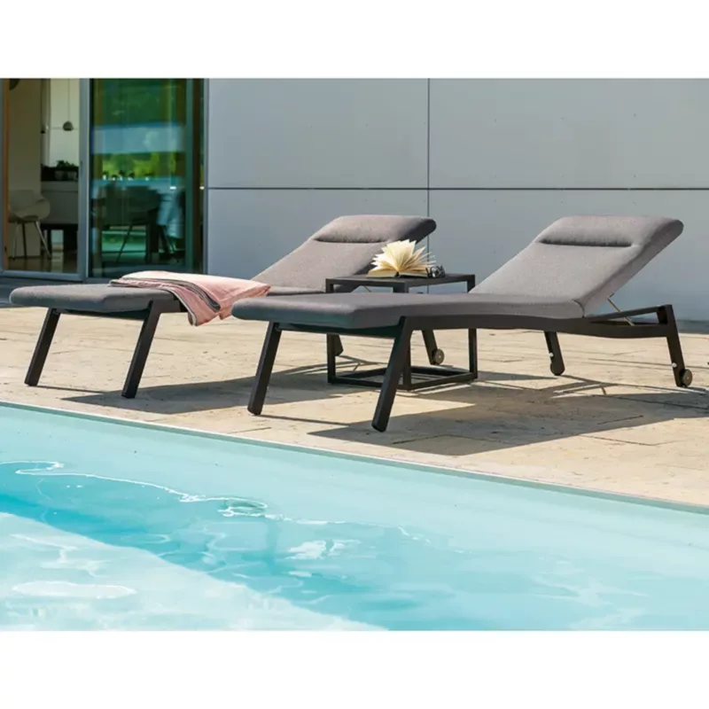 ALLROUND Outdoor Rollenliege gepolstert schwarz-matt/seidenschwarz by STERN® – Bild 4