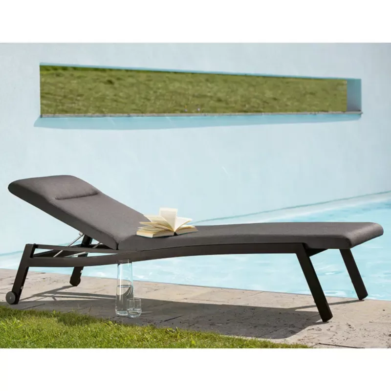 ALLROUND Outdoor Rollenliege gepolstert schwarz-matt/seidenschwarz by STERN® – Bild 3