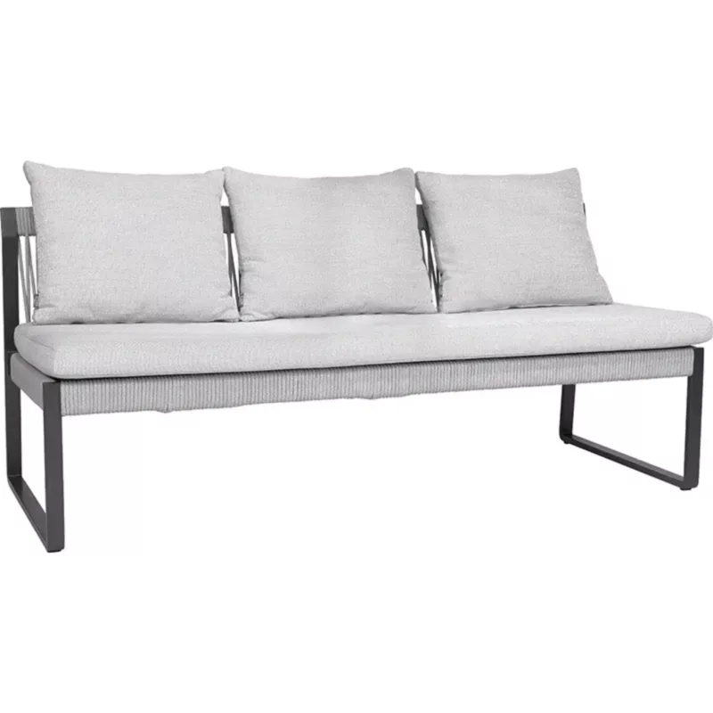 TAMMO 3-Sitzer Outdoor-Bank von STERN® mit hellen Polstern und dunklem Gestell
