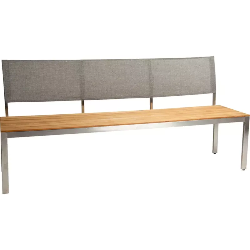 VIONA Outdoor 3-Sitzer Bank Edelstahl-Teakholz by STERN®