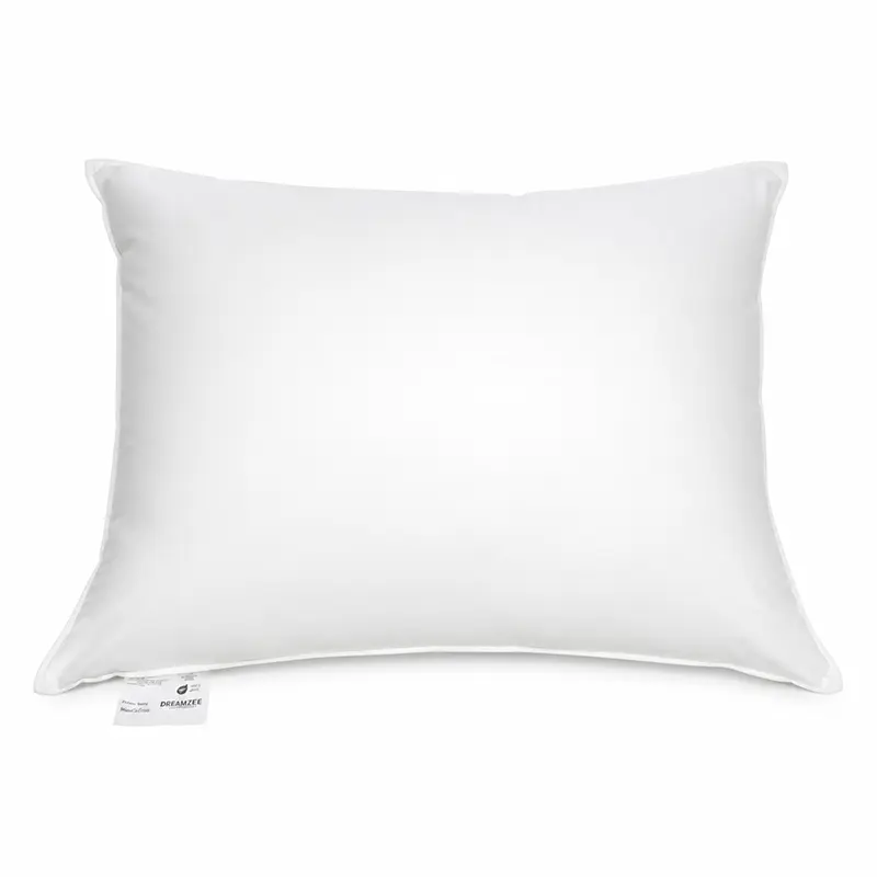 Kopfkissen 3/4 Daune – klassisches Daunenkissen mit hohem Kuschelkomfort - Hantermann - Der Hotelausstatter Weißes rechteckiges Kopfkissen 3/4 Daune in Draufsicht mit glatter Baumwollhülle und Daunen-Feder-Füllung