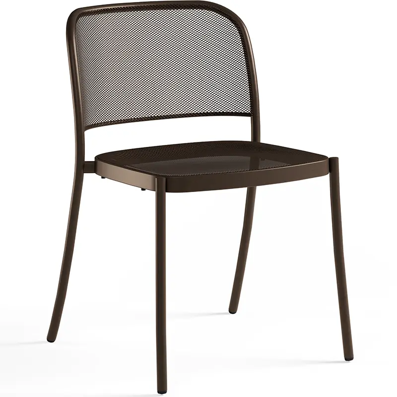 Emu Café 556 Stapelstuhl Indisch-braun (41) - Hantermann - Der Hotelausstatter Emu Café 556 Stapelstuhl Indisch-braun (41), Outdoorstuhl aus robustem gepulvertem Stahl, Mesh-Sitz für schnelles Trocknen – wetterbeständiges Design für Garten und Terrasse in Hotels und Restaurants.