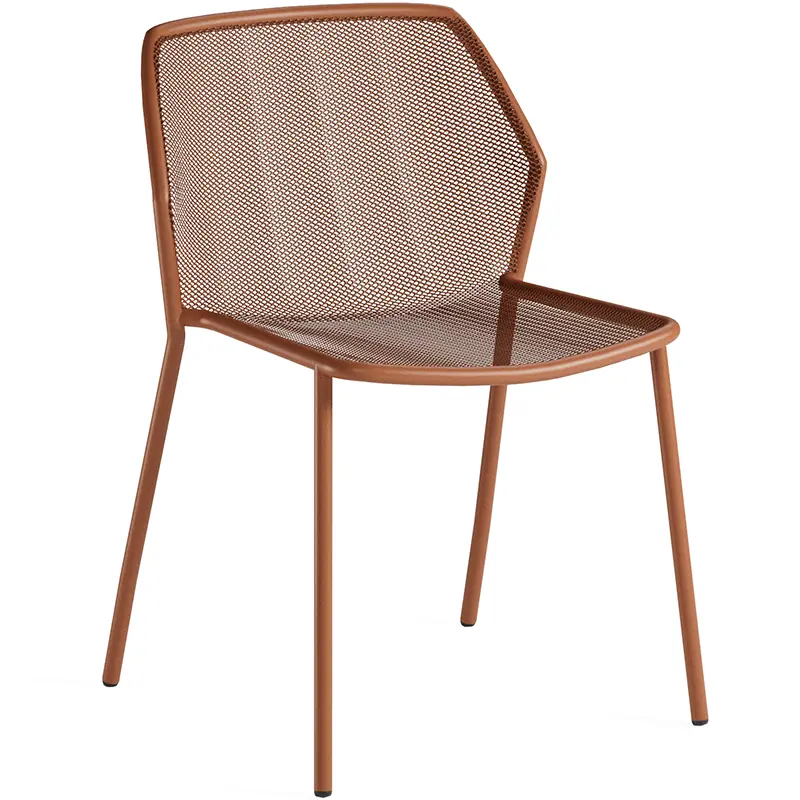 EMU Darwin 521 Stapelstuhl in Ahorn-rot (26) - Hantermann - Der Hotelausstatter EMU Darwin 521 Stapelstuhl in Ahorn-rot (26), Outdoor-Stuhl aus Stahl mit Streckmetall-Sitz, stapelbar – ideal für Terrassen in Hotels, Restaurants, Cafés, Bistros und Gaststätten