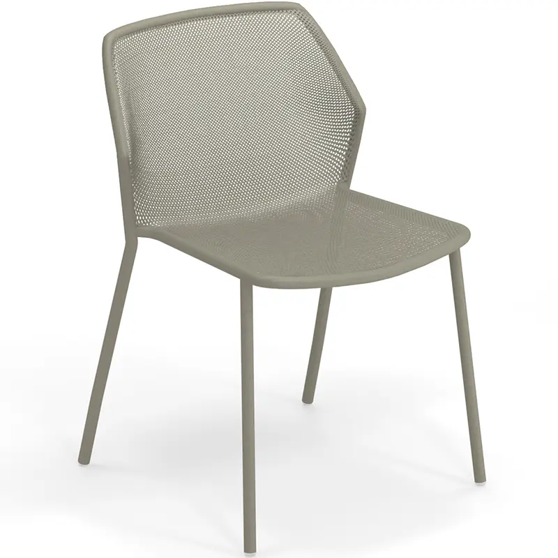 EMU Darwin 521 Stapelstuhl in Grau-grün (37) - Hantermann - Der Hotelausstatter EMU Darwin 521 Stapelstuhl in Grau-grün (37), Outdoor-Stuhl aus Stahl mit Streckmetall-Sitz, stapelbar – ideal für Terrassen in Hotels, Restaurants, Cafés, Bistros und Gaststätten