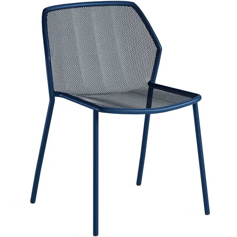 EMU Darwin 521 Stapelstuhl in Saphir-blau (43) - Hantermann - Der Hotelausstatter EMU Darwin 521 Stapelstuhl in Saphir-blau (43), Outdoor-Stuhl aus Stahl mit Streckmetall-Sitz, stapelbar – ideal für Terrassen in Hotels, Restaurants, Cafés, Bistros und Gaststätten