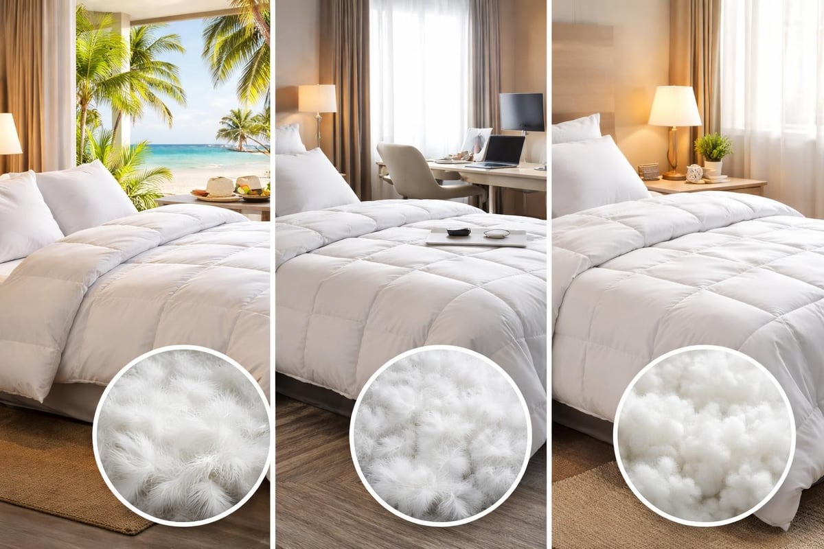 Hotelkategorien Bettdecken-Auswahl