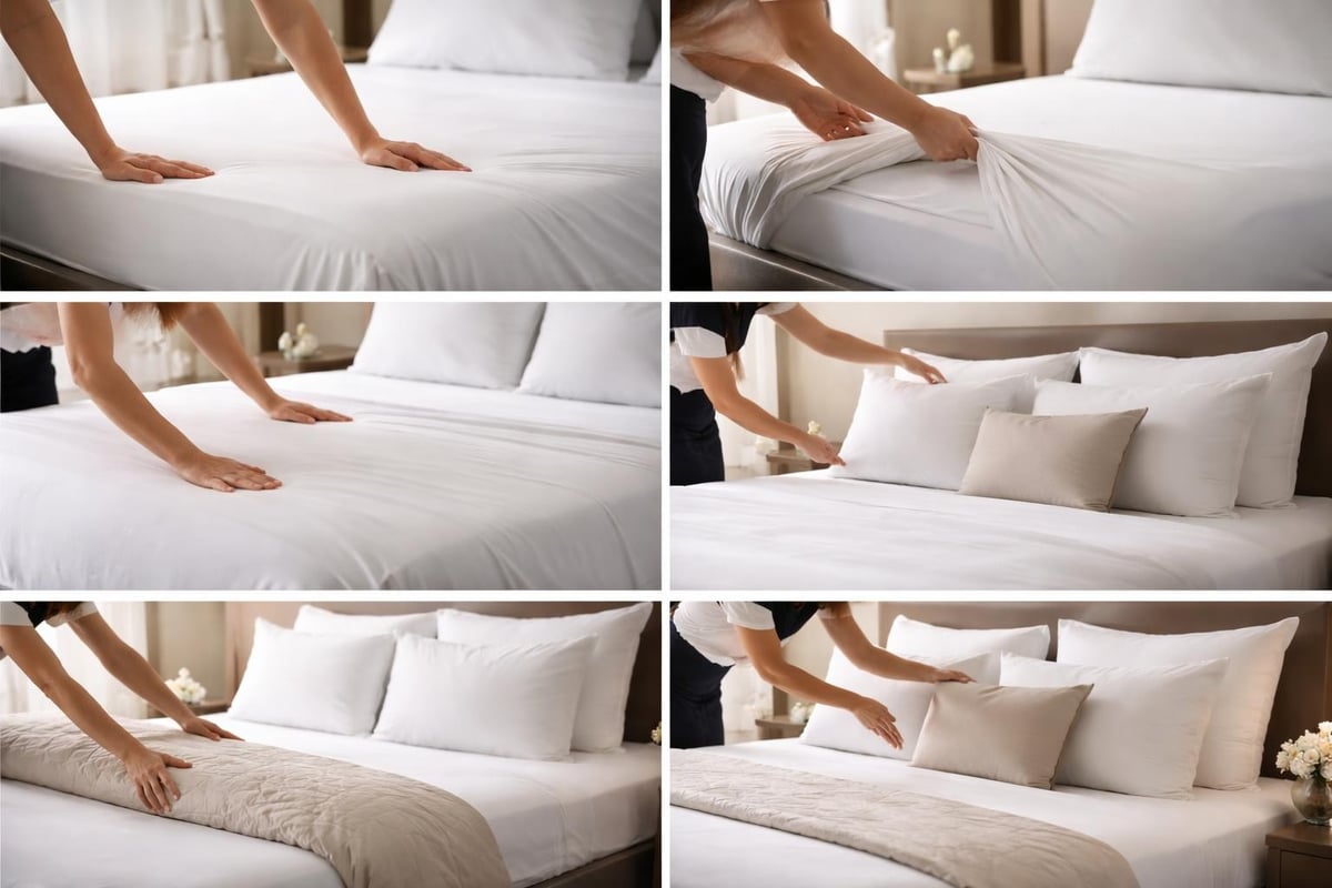 Hotelbett richtig machen