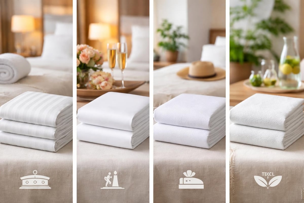 Verschiedene Hotelbettwäsche-Qualitäten