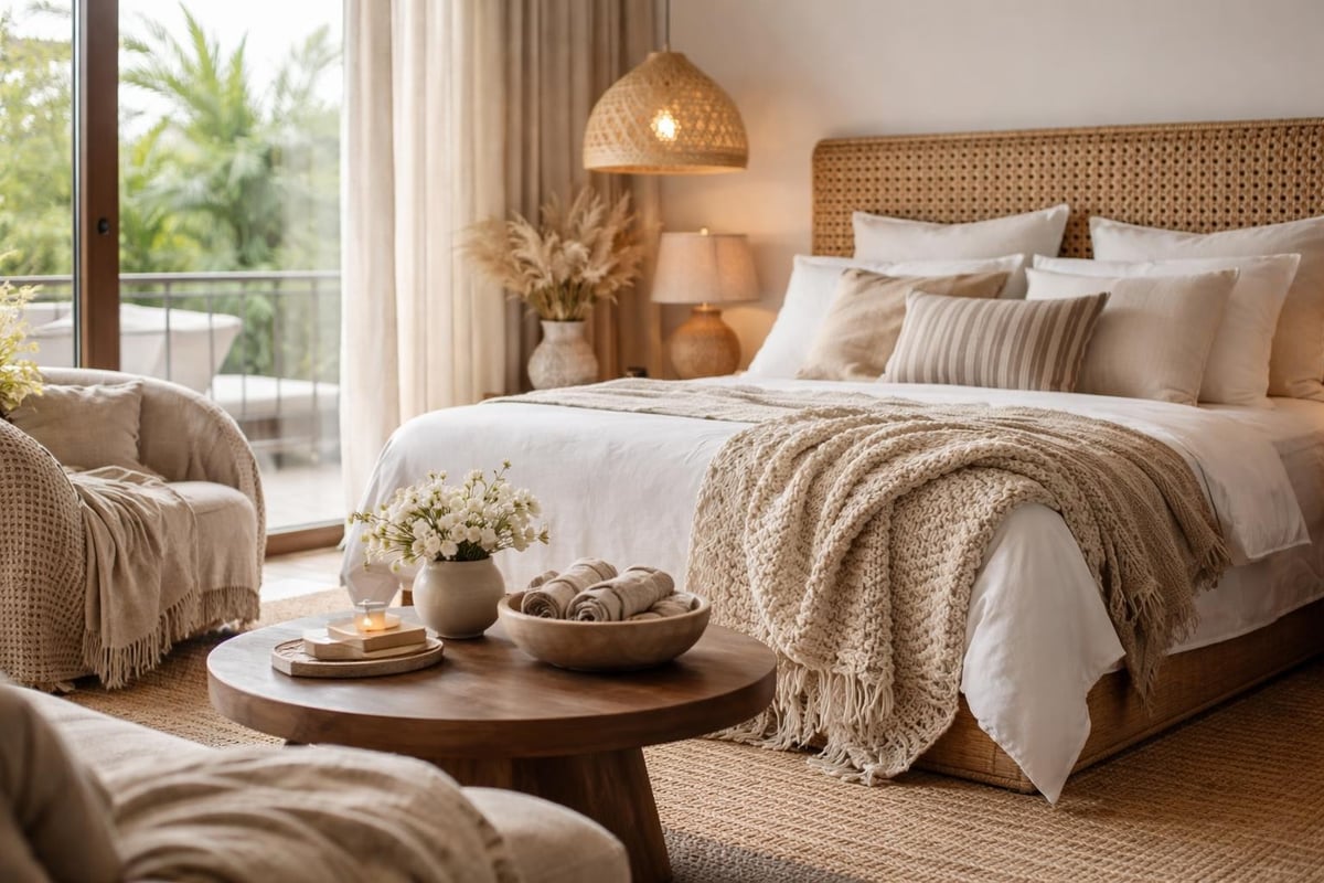 Premium textiles in hotel rooms