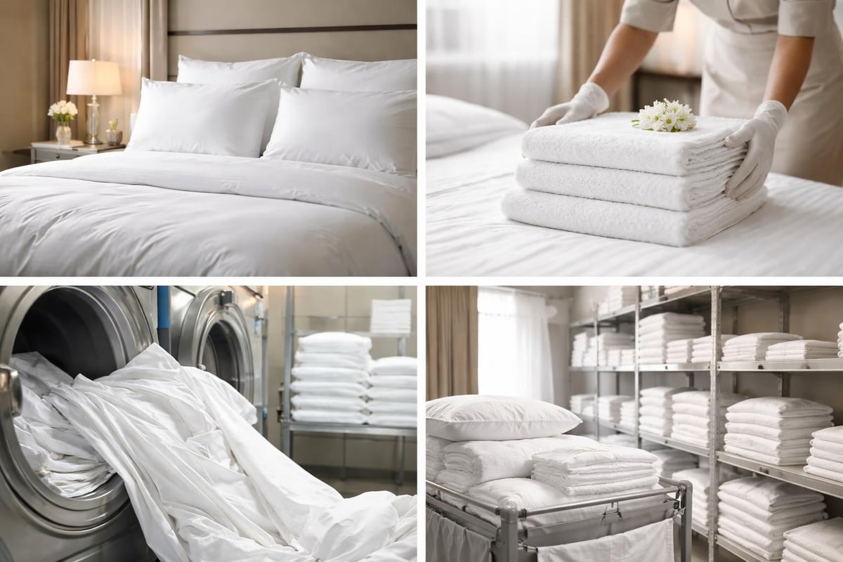 Weiße Hotelbettwäsche als Standard