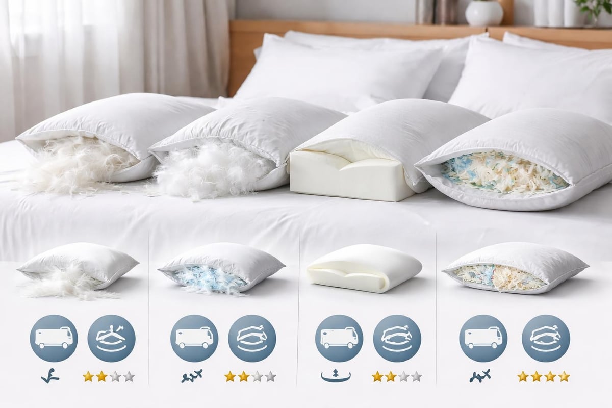 Hotelkissen im Materialvergleich