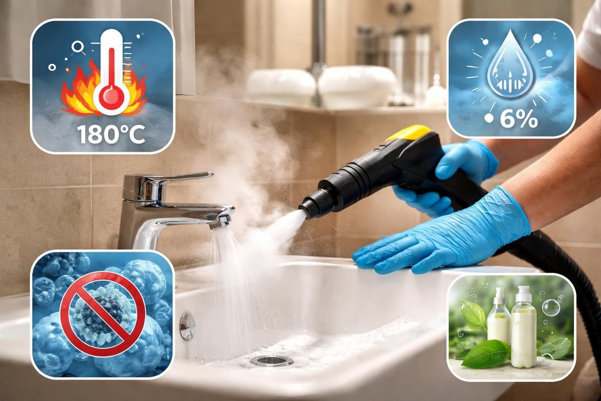 Trockendampf-Technologie im Hotelbad