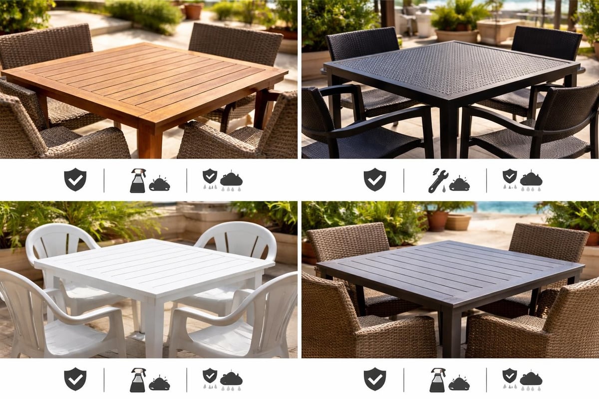 Materialvergleich für Terrassentische