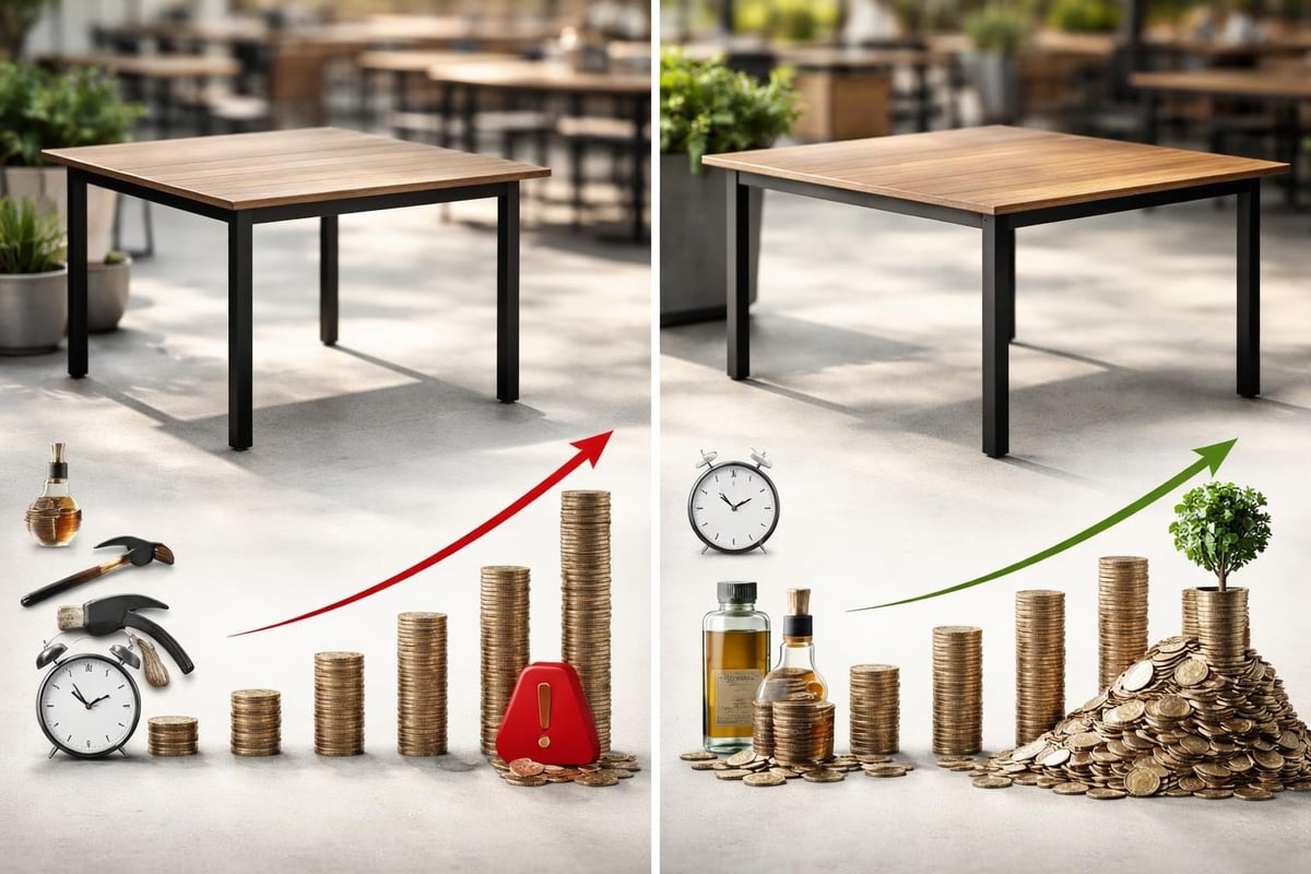 Kosten-Nutzen-Analyse bei der Investition in Terrassentische