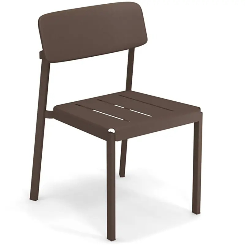 EMU Shine 247 Outdoor‑Stuhl aus pulverbeschichtetem Aluminium mit ergonomischer Sitzfläche, wetterfest, stapelbar und ideal für Gastronomie